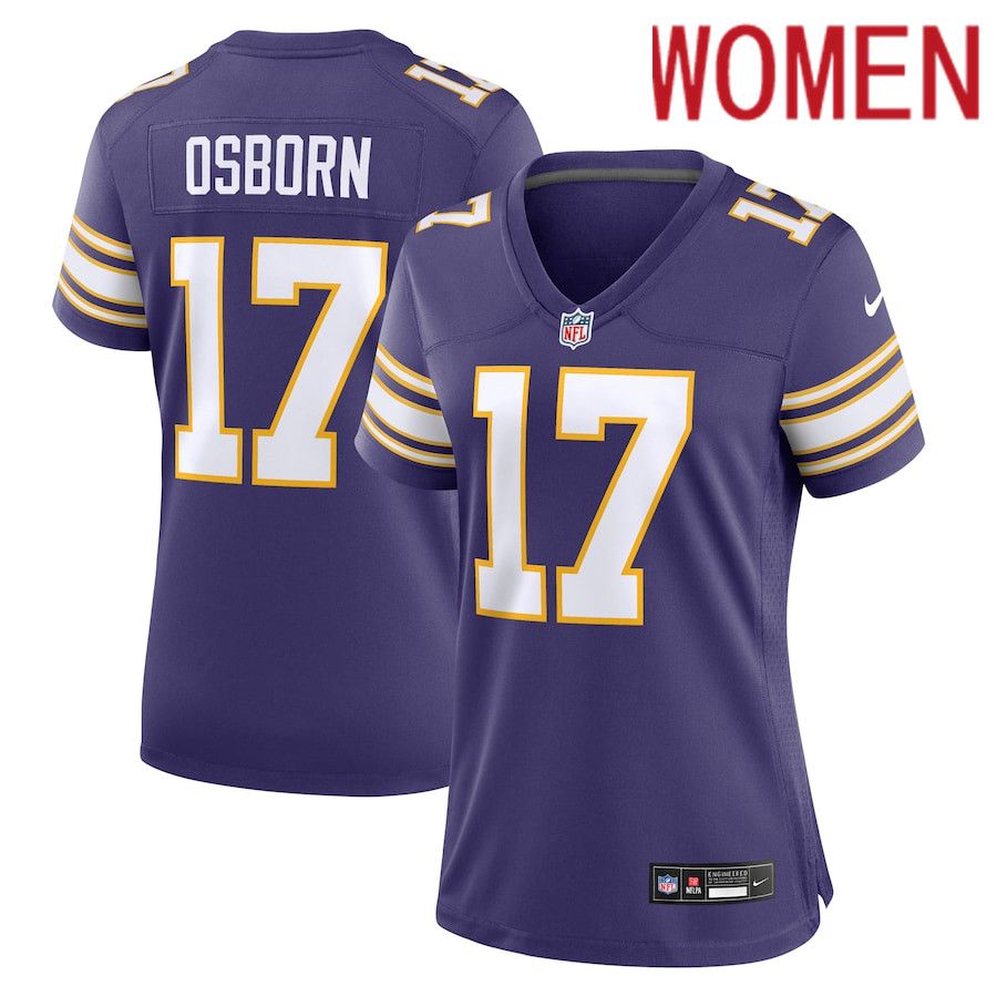Women Minnesota Vikings #17 K.J. Osborn Nike Purple Classic Player Game NFL Jersey->women nfl jersey->Women Jersey